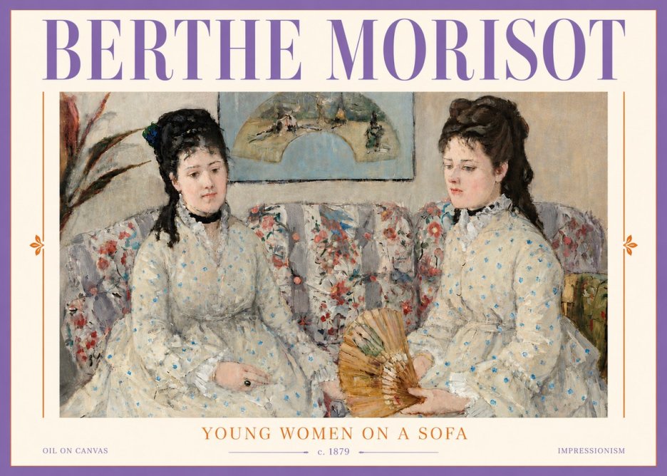 Berthe Morisot Young Women on a Sofa No5 - Poster