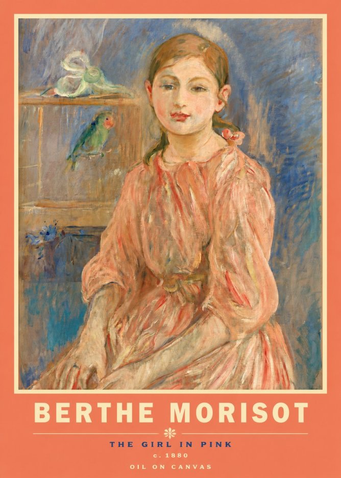 Berthe Morisot The Girl in Pink No3 - Poster