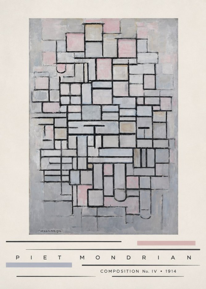 Piet Mondrian Composition No. Iv • 1914 No3 - Poster
