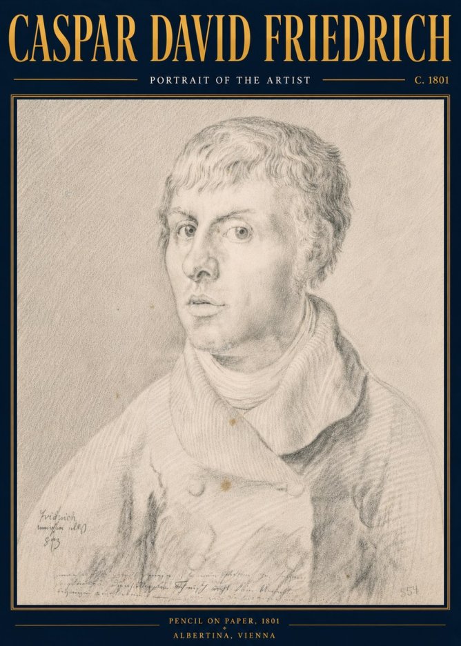 Caspar David Friedrich Portrait of the Artist No6 - Poster