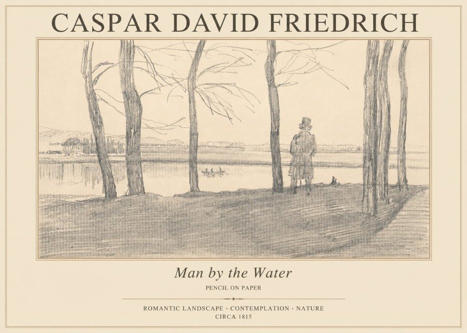 Caspar David Friedrich Man by the Water No1 - Poster