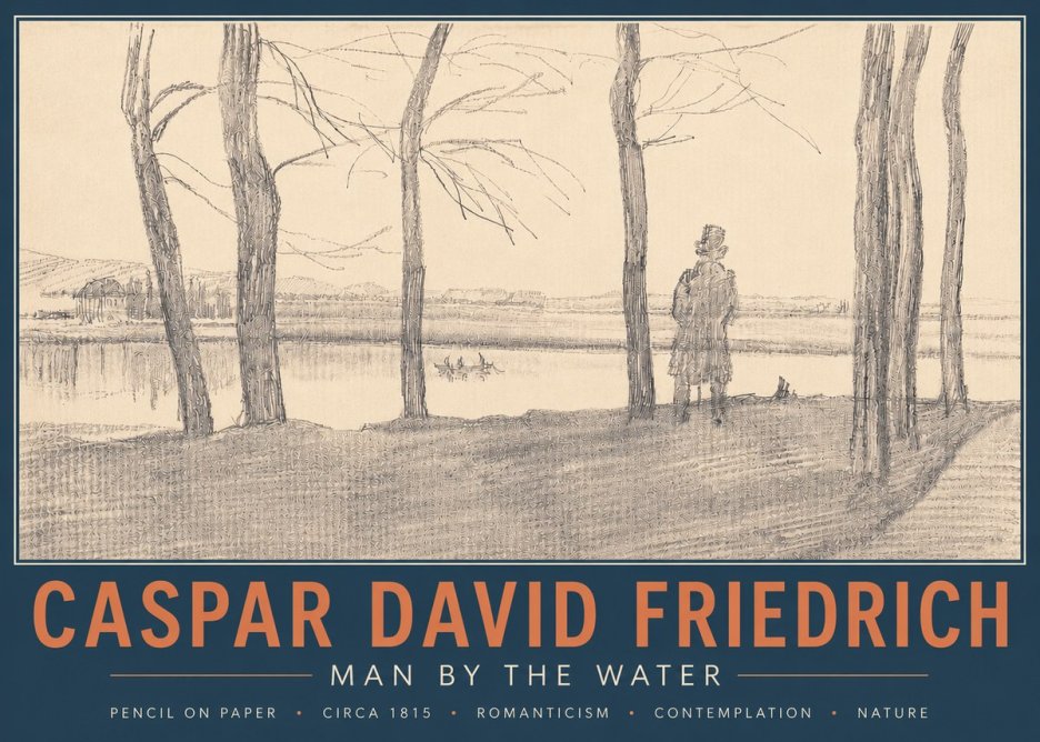 Caspar David Friedrich Man by the Water No4 - Poster
