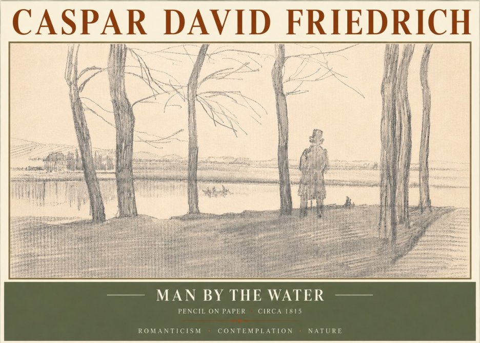 Caspar David Friedrich Man by the Water No5 - Poster