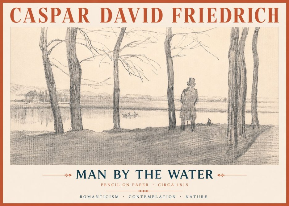 Caspar David Friedrich Man by the Water No6 - Poster