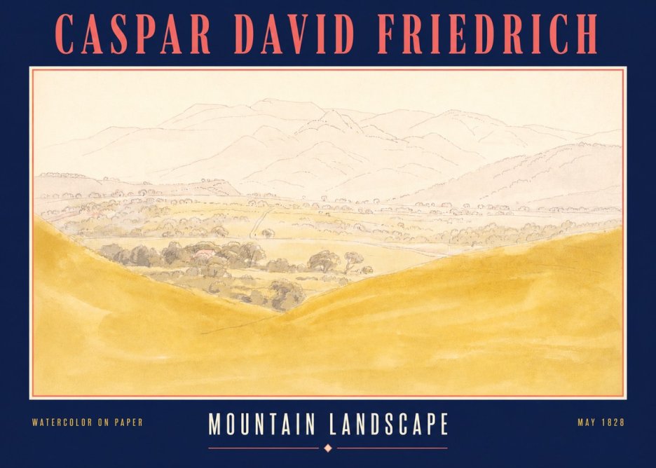 Caspar David Friedrich Mountain Landscape No3 - Poster