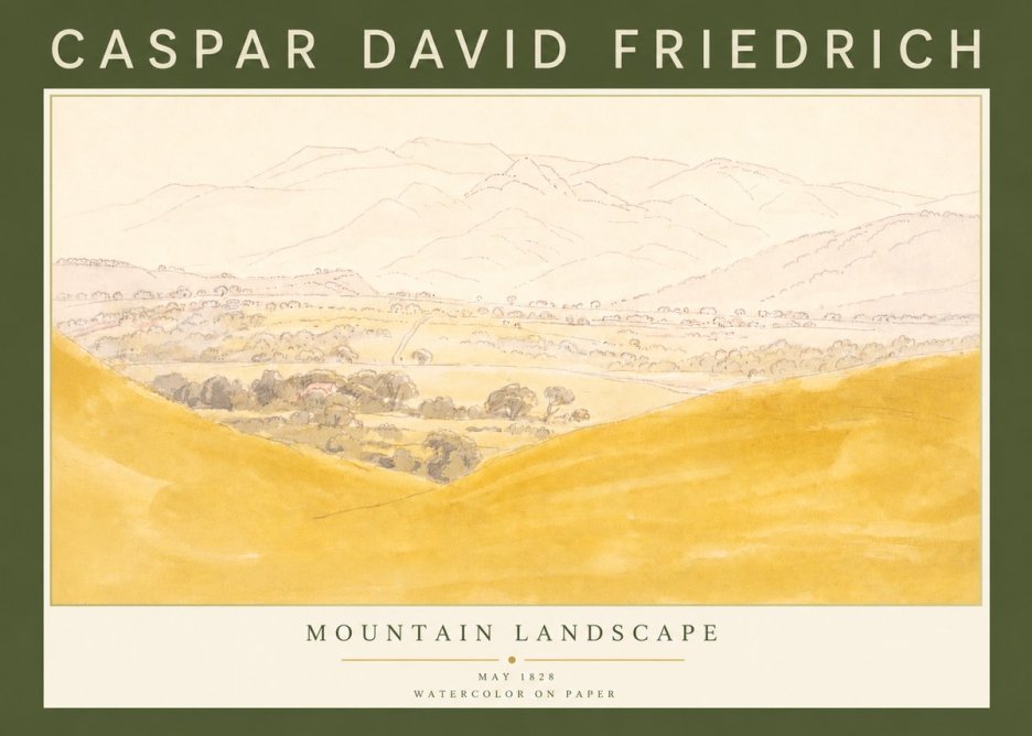 Caspar David Friedrich Mountain Landscape No4 - Poster