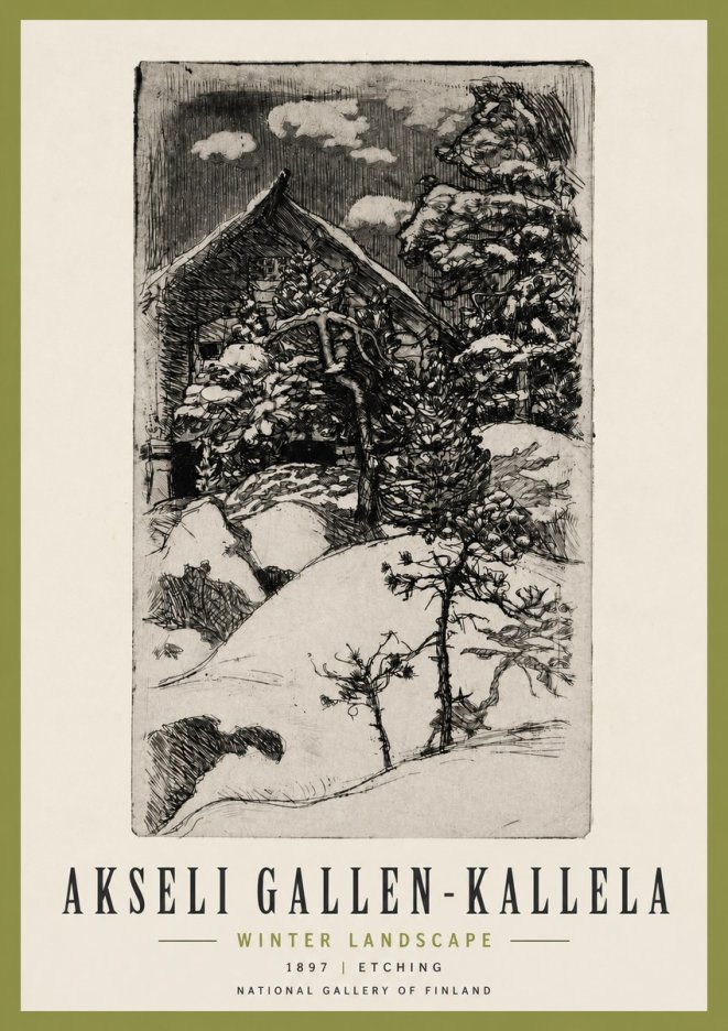Akseli Gallen-Kallela Winter Landscape I No3 - Poster
