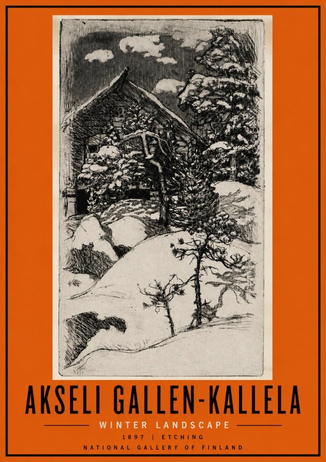 Akseli Gallen-Kallela Winter Landscape I No4 - Poster