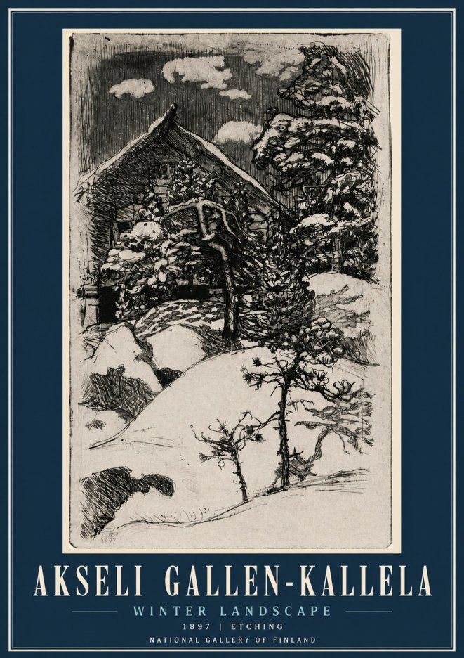 Akseli Gallen-Kallela Winter Landscape I No6 - Poster