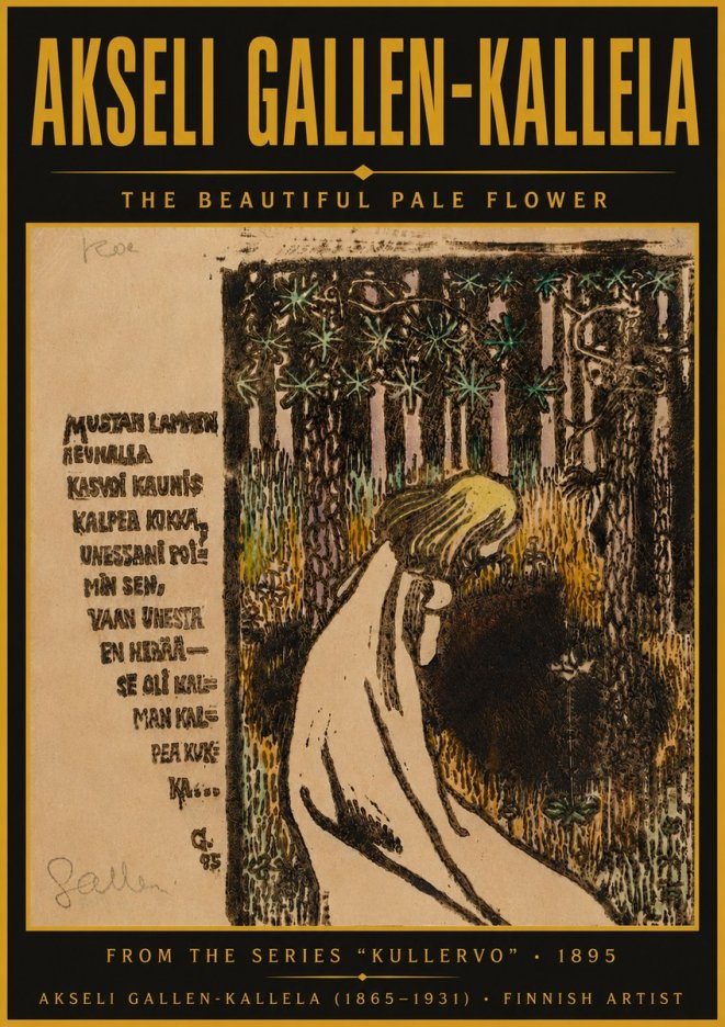 Akseli Gallen-Kallela The Beautiful Pale Flower No5 - Poster