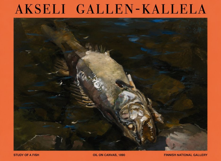 Akseli Gallen-Kallela Study of a Fish No1 - Poster