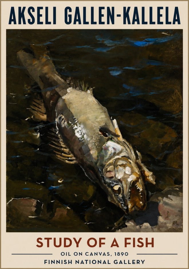 Akseli Gallen-Kallela Study of a Fish No3 - Poster