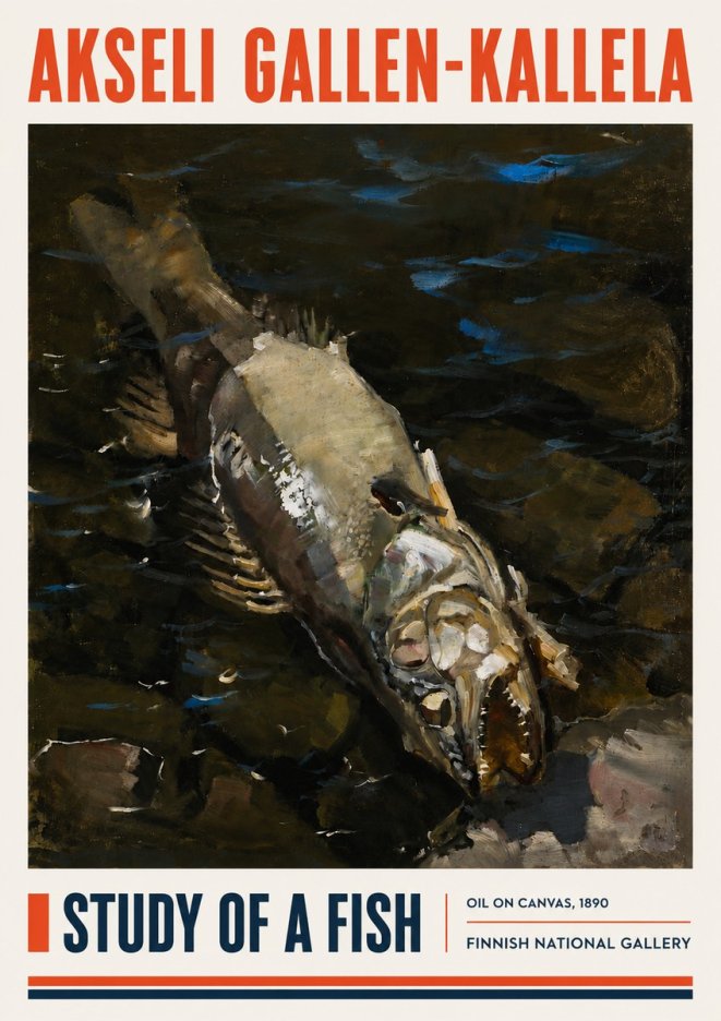Akseli Gallen-Kallela Study of a Fish No4 - Poster