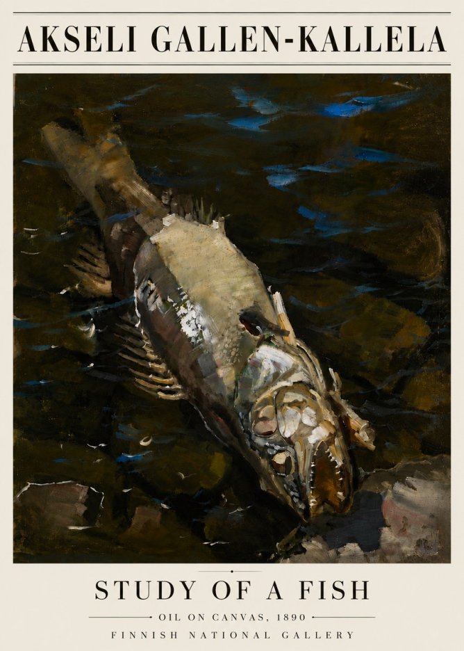 Akseli Gallen-Kallela Study of a Fish No6 - Poster