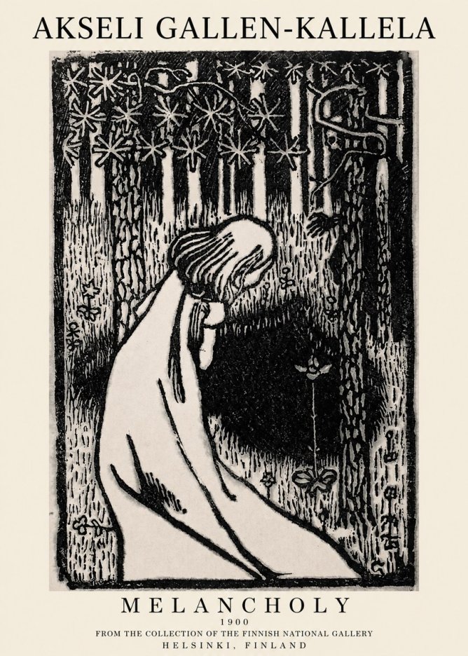 Akseli Gallen-Kallela Melancholy No1 - Poster