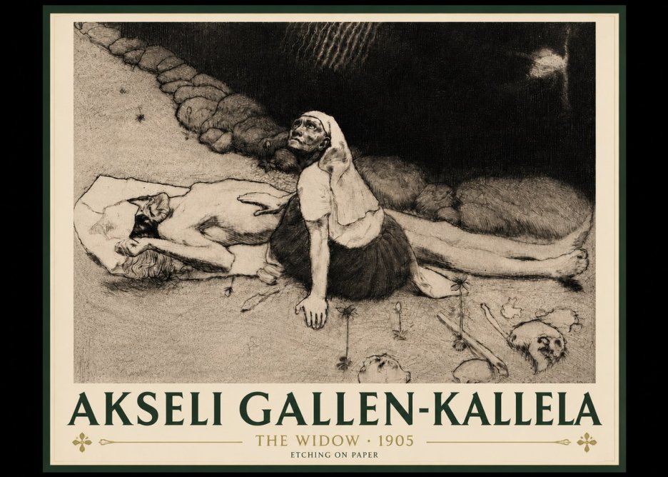 Akseli Gallen-Kallela The Widow No5 - Poster