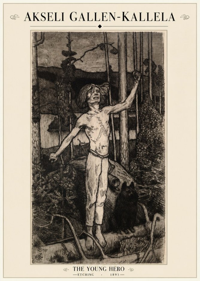 Akseli Gallen-Kallela The Young Hero No1 - Poster