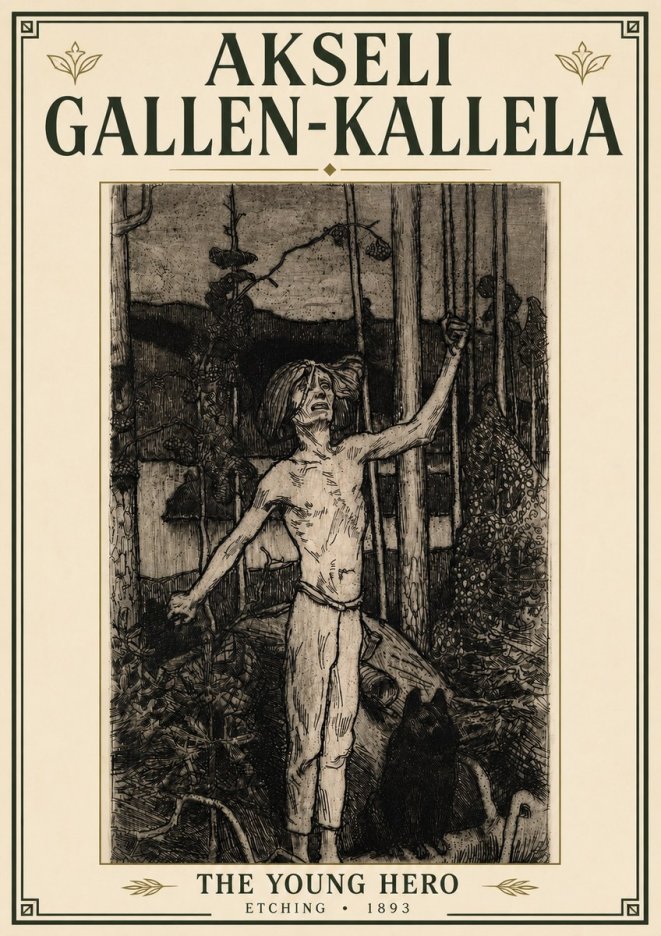 Akseli Gallen-Kallela The Young Hero No6 - Poster