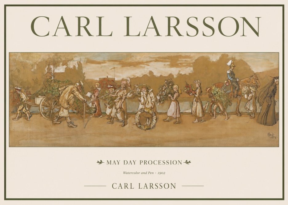 Carl Larsson May Day Procession No1 - Poster