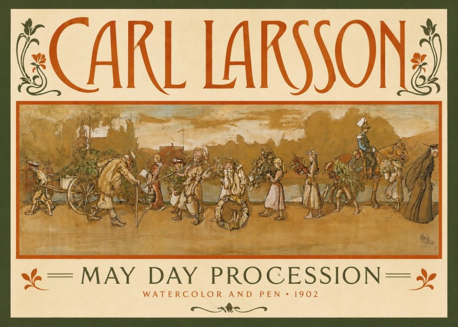 Carl Larsson May Day Procession No4 - Poster