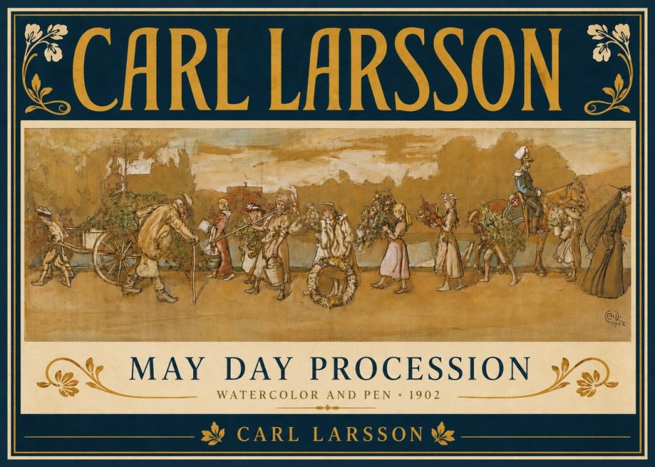 Carl Larsson May Day Procession No5 - Poster