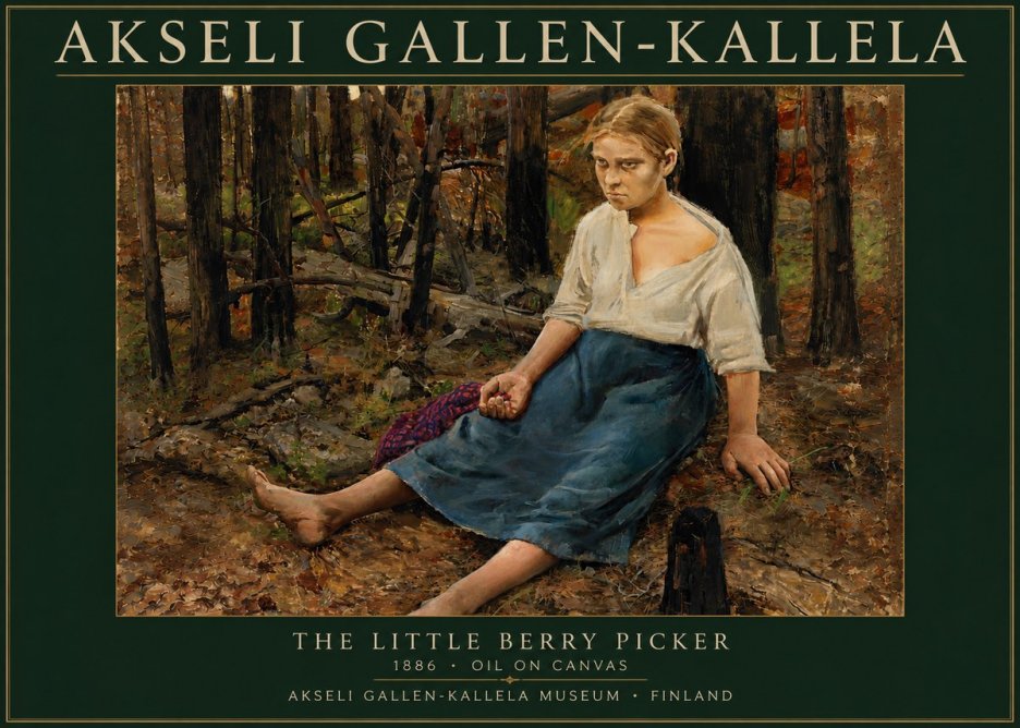 Akseli Gallen-Kallela The Little Berry Picker No3 - Poster