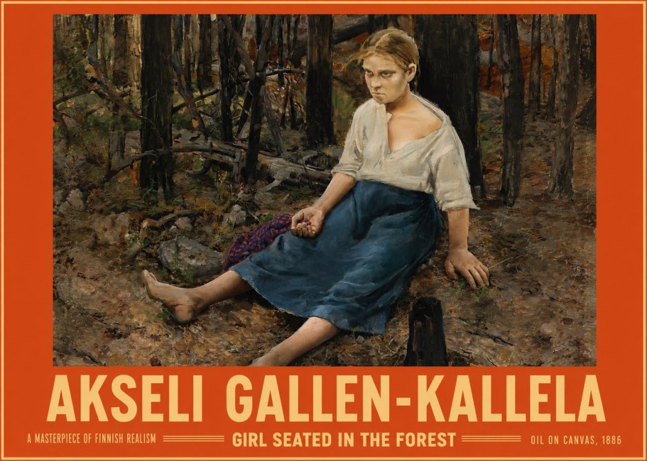 Akseli Gallen-Kallela The Little Berry Picker No6 - Poster