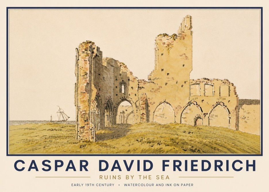Caspar David Friedrich Ruins by the Sea No6 - Poster