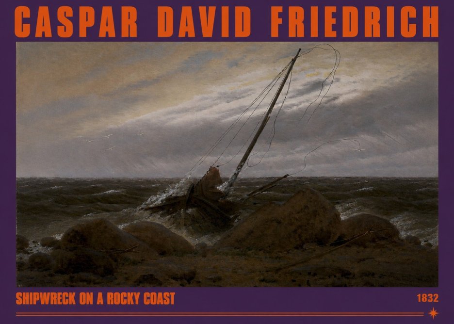Caspar David Friedrich Shipwreck on a Rocky Coast No2 - Poster
