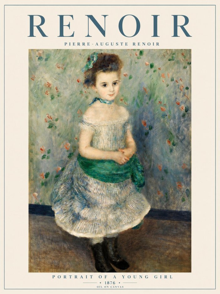 Renoir Portrait of a Young Girl I No5 - Poster