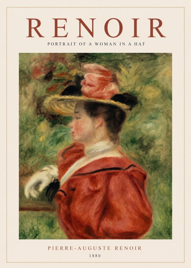 Renoir Portrait of a Woman in a Hat No1 - Poster