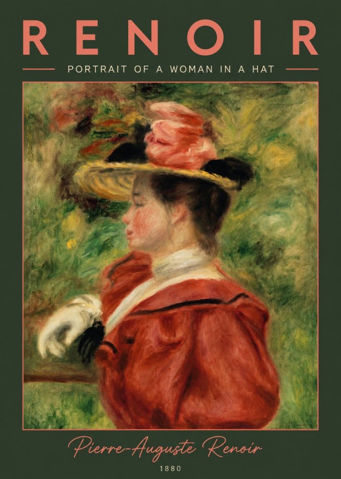 Renoir Portrait of a Woman in a Hat No2 - Poster