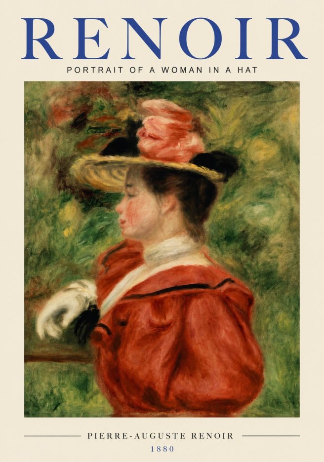 Renoir Portrait of a Woman in a Hat No3 - Poster