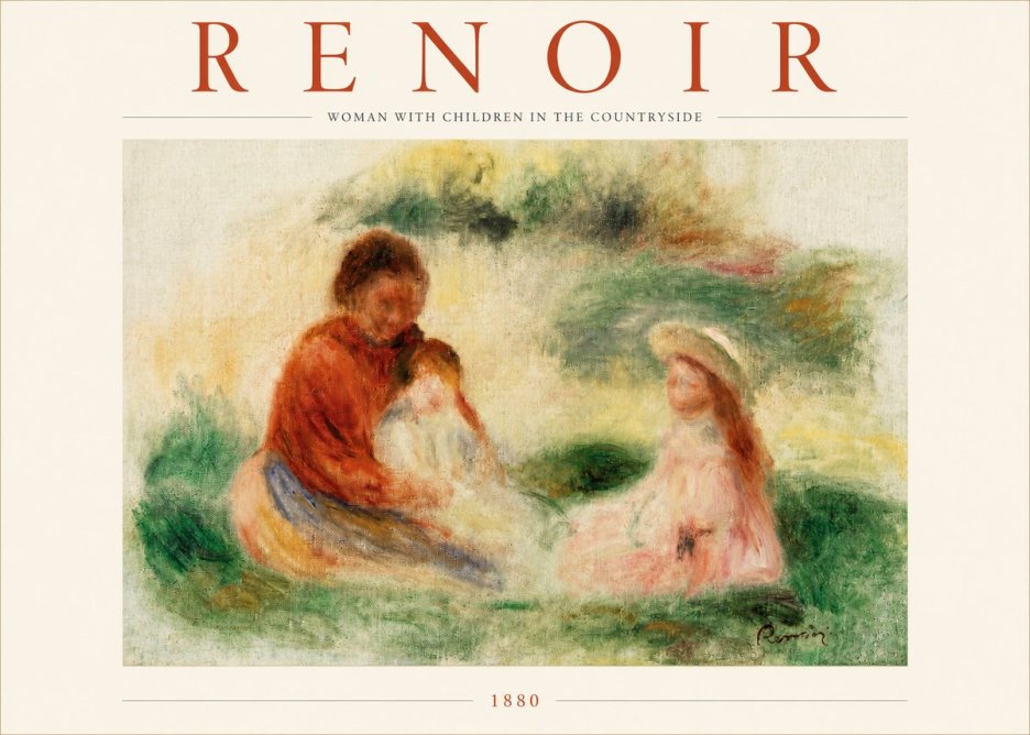 Renoir Woman with Children in the Countryside No3 - Poster