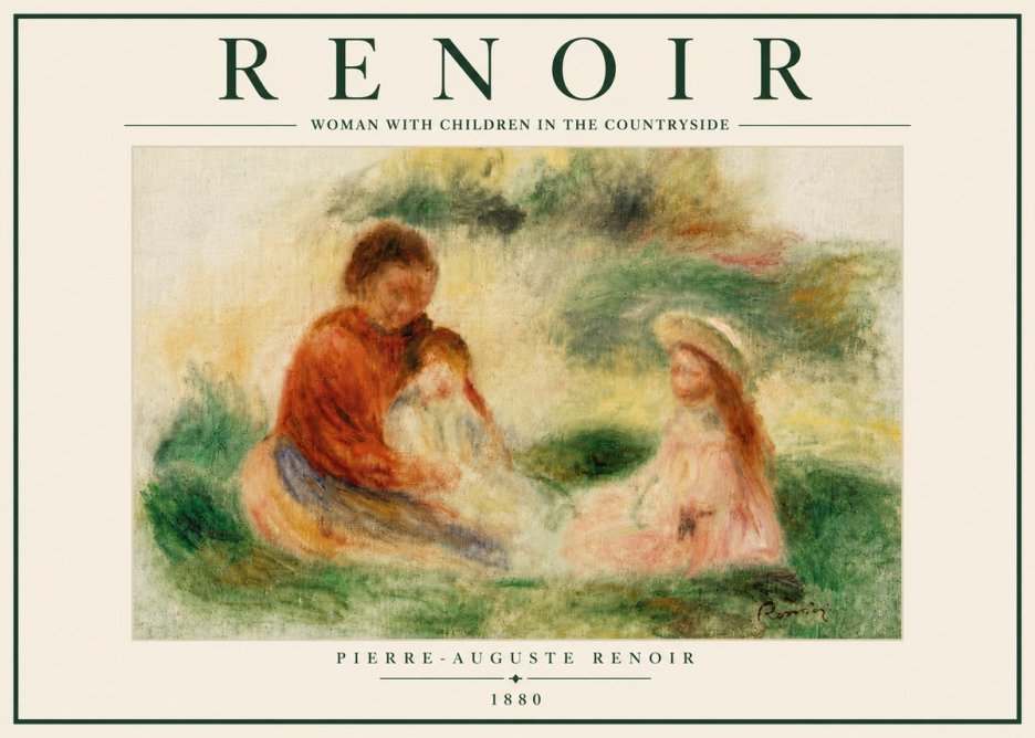 Renoir Woman with Children in the Countryside No6 - Poster