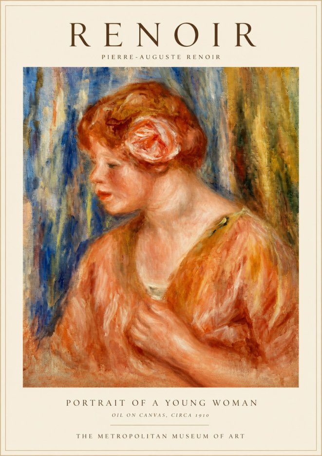 Renoir Portrait of a Young Woman I No3 - Poster
