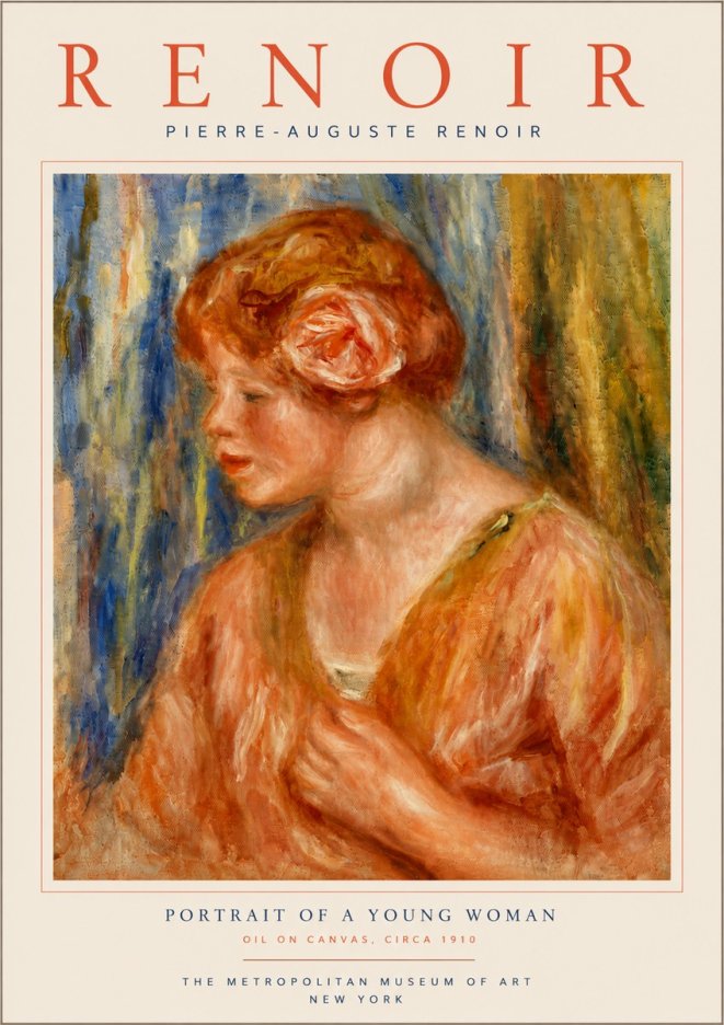 Renoir Portrait of a Young Woman No5 - Poster