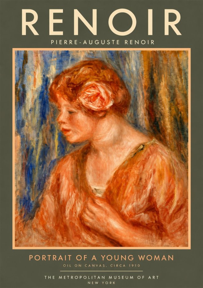 Renoir Portrait of a Young Woman No6 - Poster