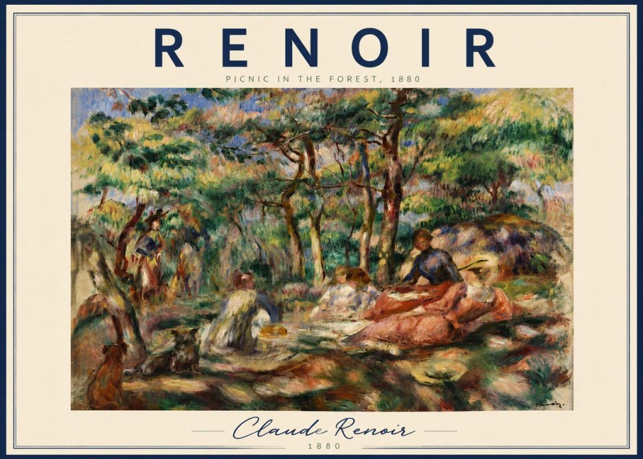Renoir Picnic in the Forest No5 - Poster