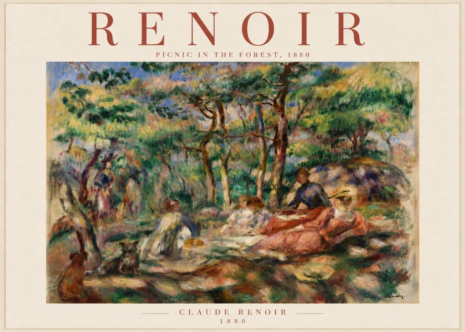 Renoir Picnic in the Forest No6 - Poster