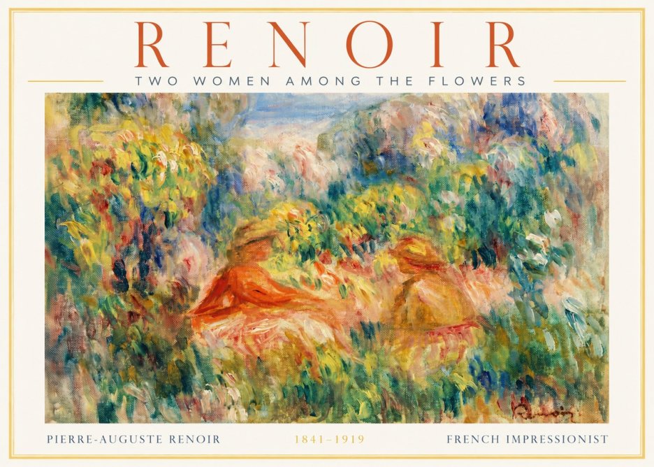 Renoir Two Women Among the Flowers No2 - Poster
