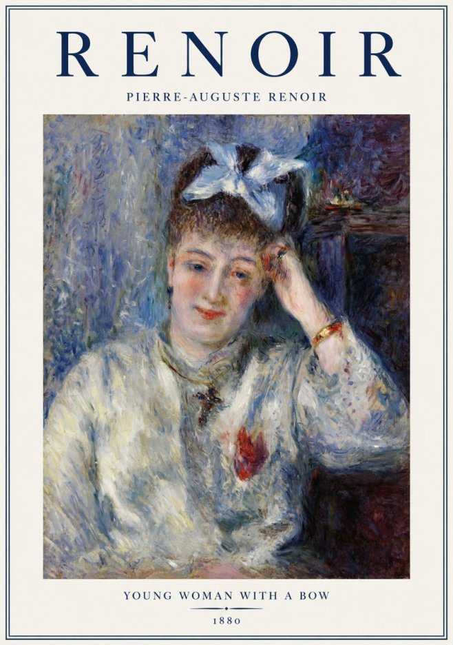 Renoir Young Woman with a Bow No1 - Poster