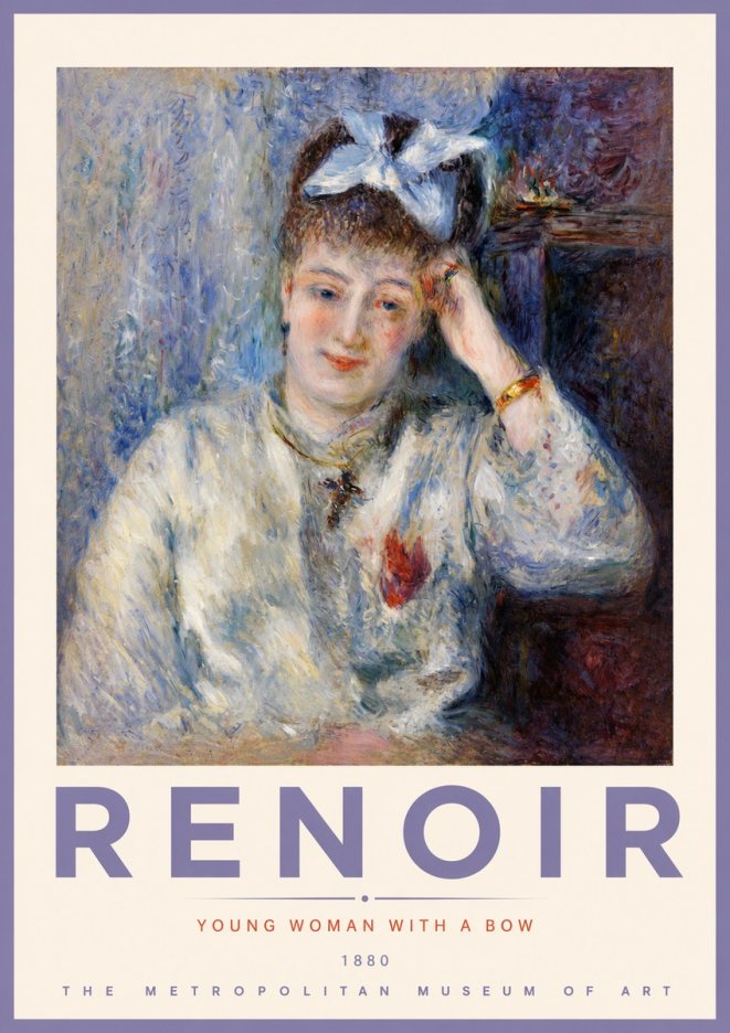 Renoir Young Woman with a Bow No2 - Poster