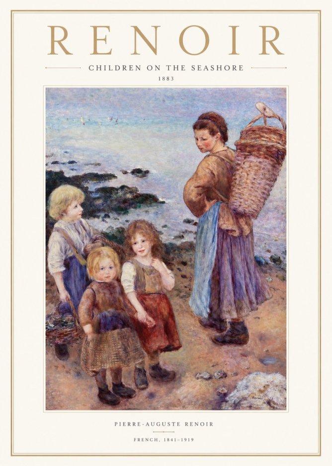 Renoir Children on the Seashore No1 - Poster