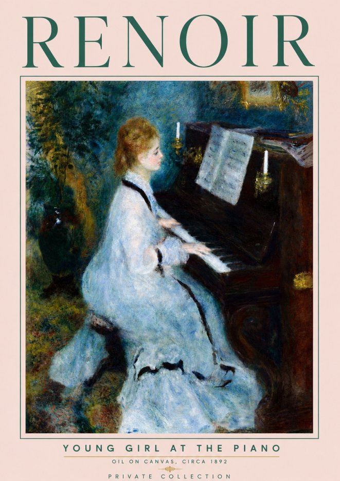 Renoir Young Girl at the Piano No5 - Poster