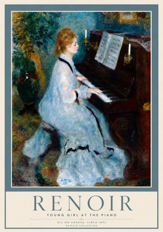 Renoir Young Girl at the Piano No6 - Poster