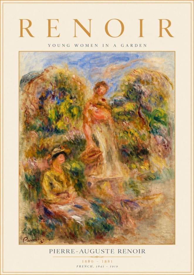 Renoir Young Women in a Garden No4 - Poster