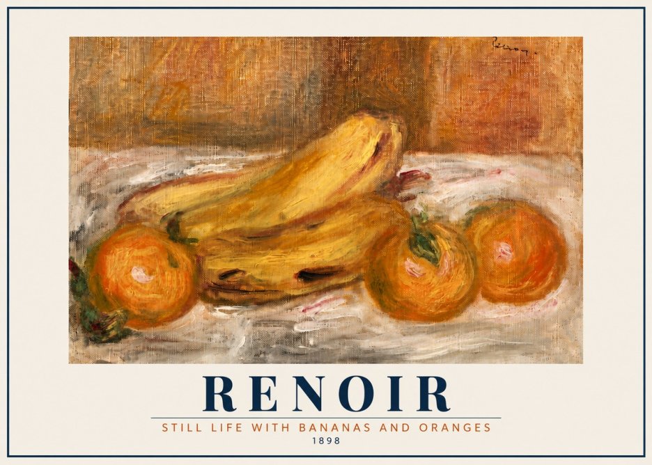Renoir Still Life with Bananas and Oranges No5 - Poster