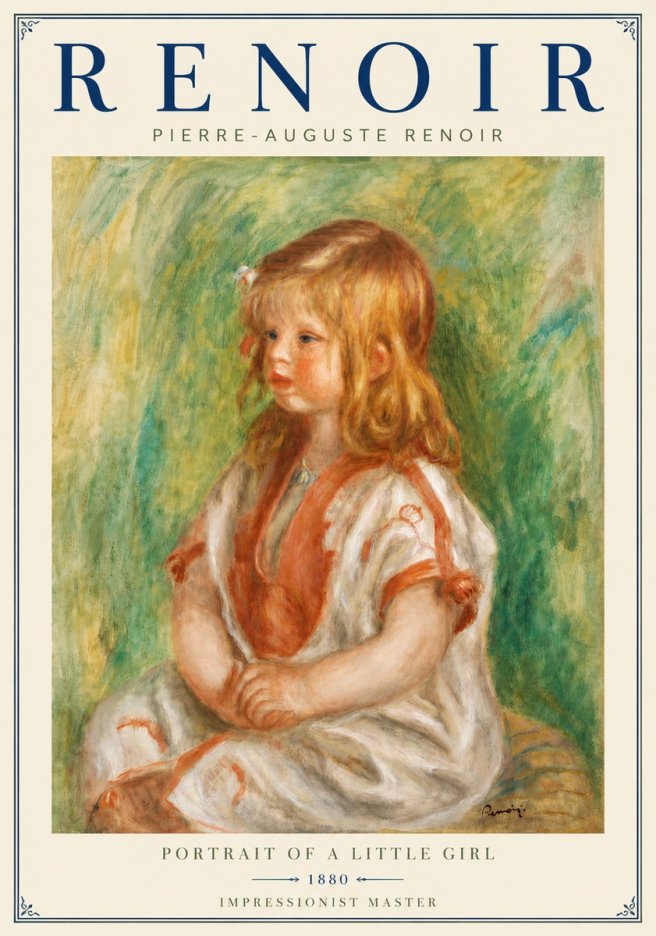 Renoir Portrait of a Little Girl No5 - Poster