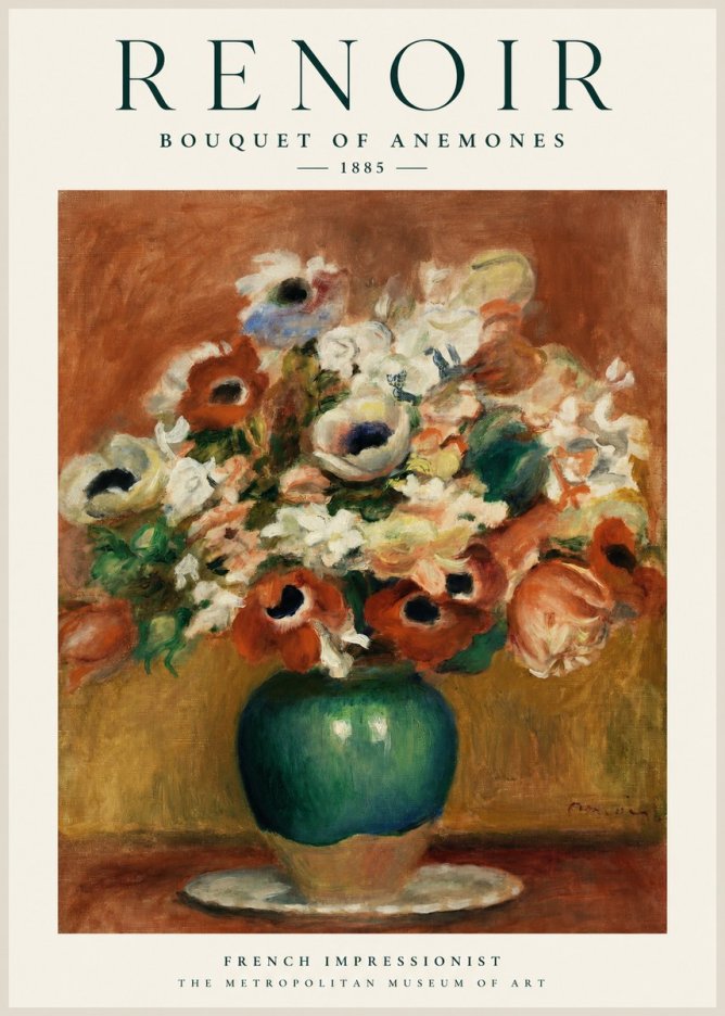 Renoir Bouquet of Anemones No1 - Poster